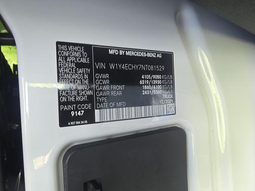 White 2022 Mercedes-Benz Sprinter 2500 High Roof