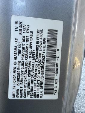 Silver 2016 Honda Odyssey EX-L