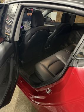 Red 2021 Tesla Model 3 Long Range