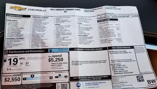 Brown 2021 Chevrolet Corvette Stingray w/2LT
