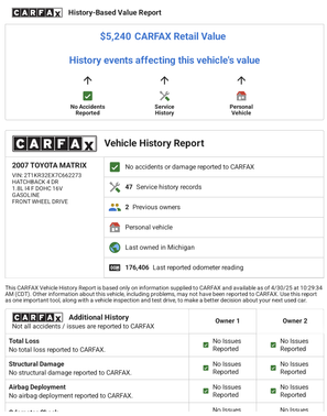 2007 Toyota Matrix Base