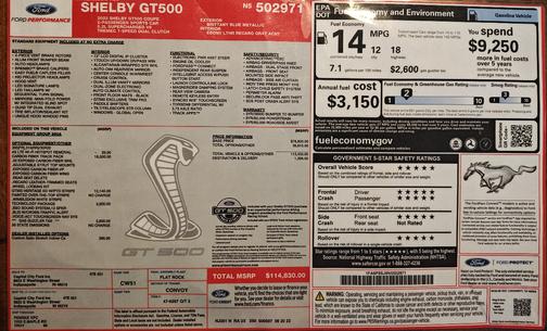 Blue 2022 Ford Shelby GT500 Base