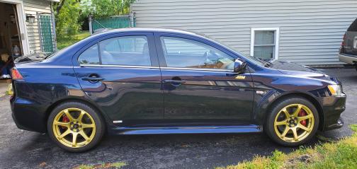 Blue 2014 Mitsubishi Lancer Evolution MR