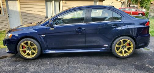 Blue 2014 Mitsubishi Lancer Evolution MR