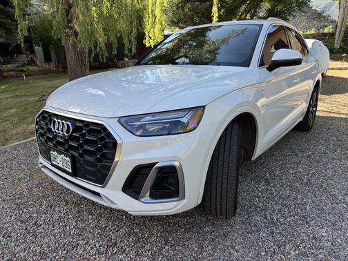 White 2022 Audi Q5 45 S line Premium Plus