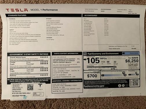 White 2024 Tesla Model Y Performance