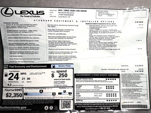 2014 Lexus IS 250 Base