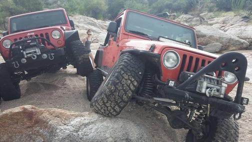 Orange 2005 Jeep Wrangler Unlimited Rubicon