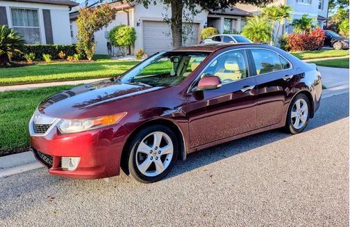 Red 2009 Acura TSX Technology