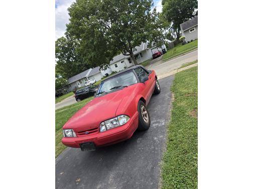 Red 1993 Ford Mustang LX