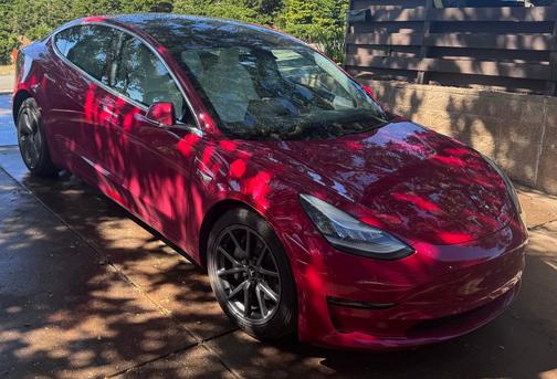 Red 2020 Tesla Model 3 Standard Range Plus