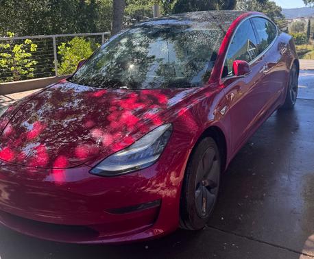 Red 2020 Tesla Model 3 Standard Range Plus