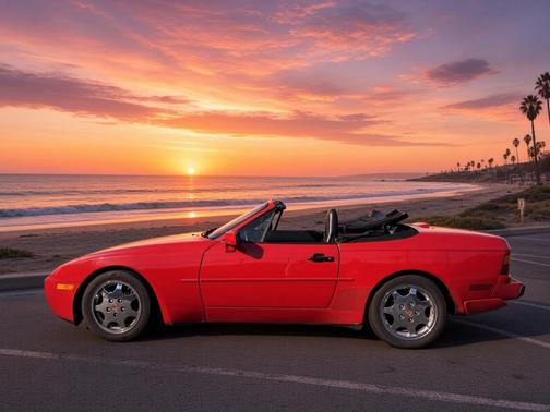 Red 1992 Porsche 968 968 Cabriolet