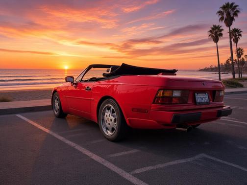 Red 1992 Porsche 968 968 Cabriolet