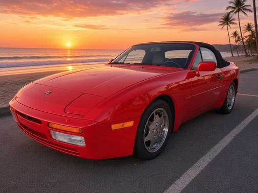 Red 1992 Porsche 968 968 Cabriolet
