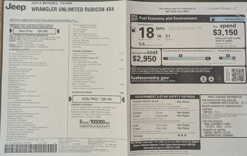 Silver 2013 Jeep Wrangler Unlimited Rubicon