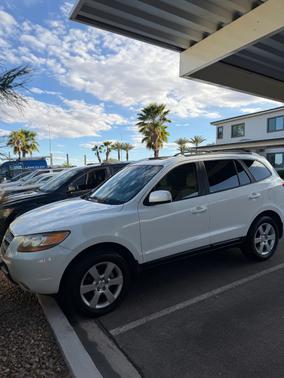 White 2008 Hyundai SANTA FE SE