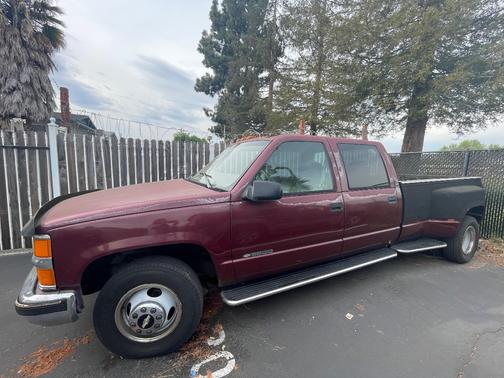 Red 1997 Chevrolet 3500 Crew Cab