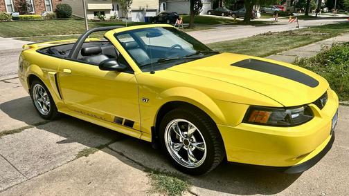 Yellow 2001 Ford Mustang GT