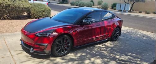 Red 2020 Tesla Model 3 Long Range