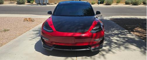 Red 2020 Tesla Model 3 Long Range