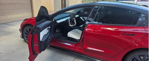 Red 2020 Tesla Model 3 Long Range