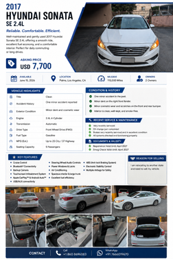 White 2017 Hyundai SONATA SE