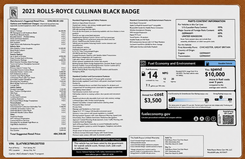 Brown 2021 Rolls-Royce Cullinan Base