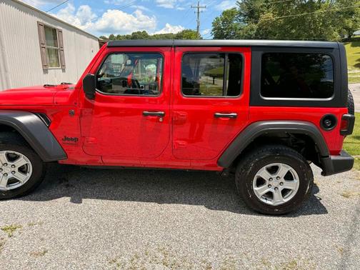 Red 2022 Jeep Wrangler Unlimited Sport RHD