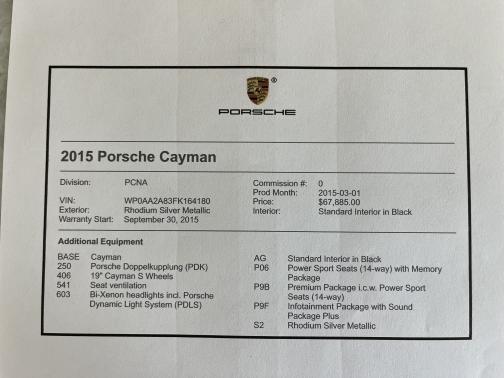 2015 Porsche Cayman Base