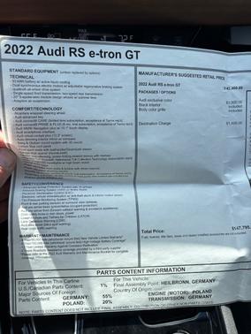 Blue 2022 Audi RS e-tron GT Base