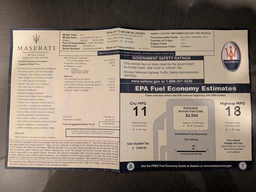 2010 Maserati Quattroporte Sport GT S