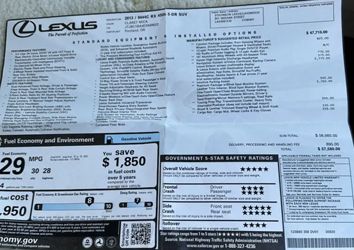 2013 Lexus RX 450h Base