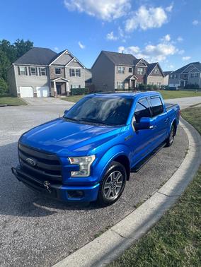 Blue 2015 Ford F-150 Lariat