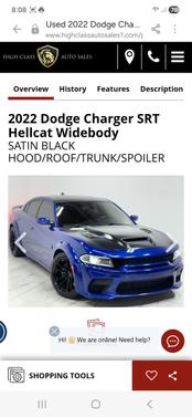 Blue 2022 Dodge Charger SRT Hellcat Widebody