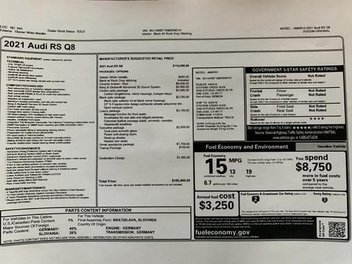 2021 Audi RS Q8 4.0T
