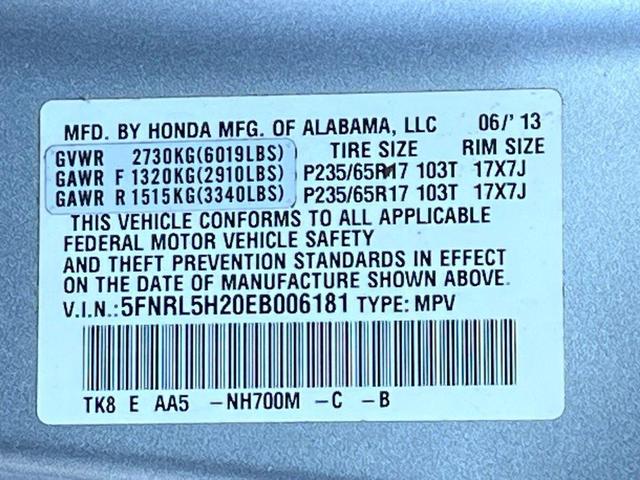 Photo of 2014 Alabaster Silver Metallic Honda Odyssey