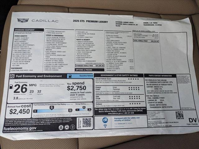 Photo of 2025 Summit White Cadillac CT5