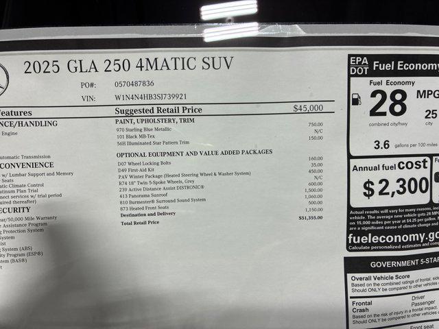 Photo of 2025 Starling Blue Metallic Mercedes-Benz GLA 250