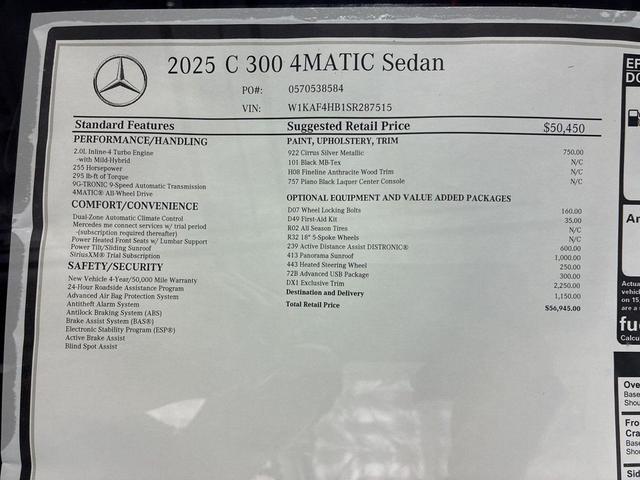 Photo of 2025 Silver Metallic Mercedes-Benz C-Class