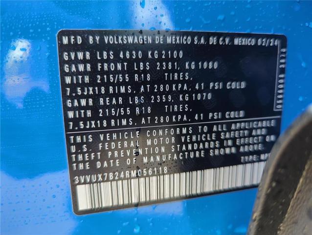 Photo of 2024 Cornflower Blue Volkswagen Taos