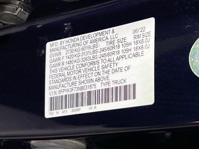 Photo of 2022 Obsidian Blue Pearl Honda Ridgeline