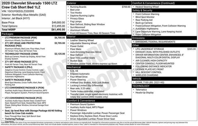 Photo of 2020 Northsky Blue Metallic Chevrolet Silverado 1500