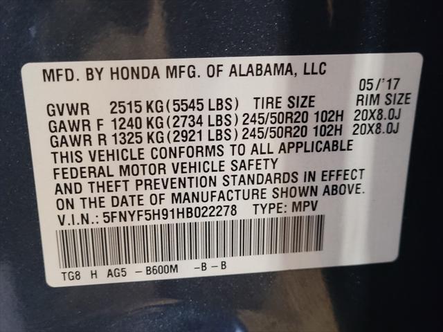 Photo of 2017 Blue Honda Pilot