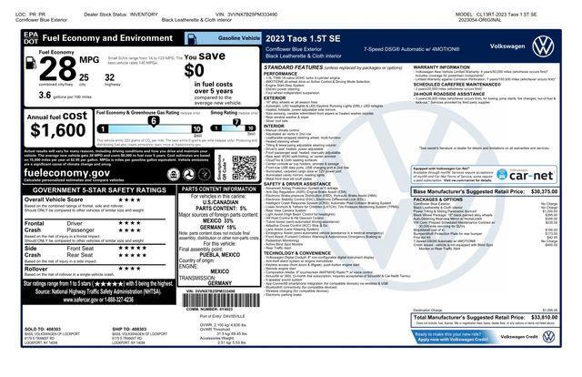 Photo of 2023 Cornflower Blue Volkswagen Taos