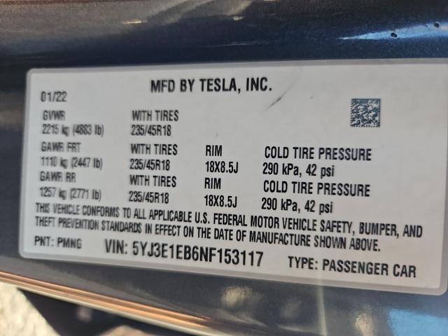 Photo of 2022 Midnight Silver Metallic Tesla Model 3