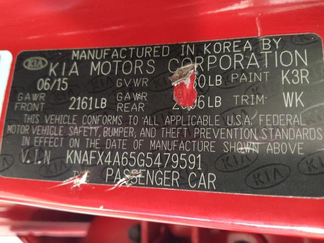 Photo of 2016 Crimson Red Metallic Kia Forte