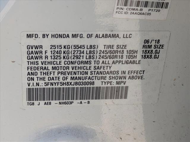 Photo of 2018 White Diamond Pearl Honda Pilot