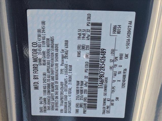 Photo of 2024 Vapor Blue Metallic Ford Mustang