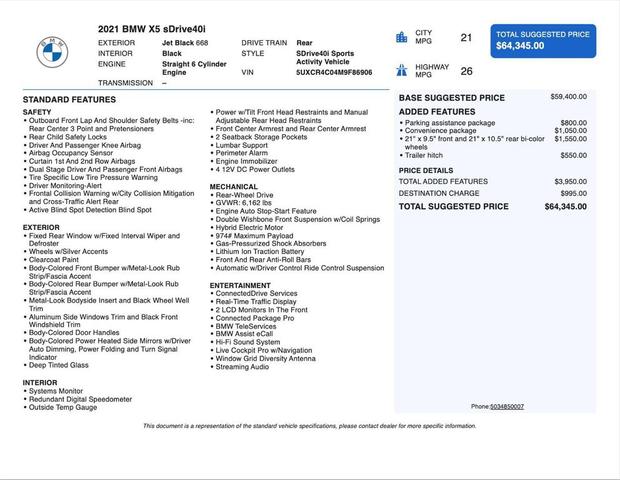 Photo of 2021 Jet Black BMW X5